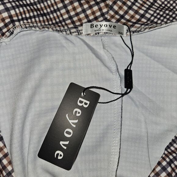 Beyove Womens XXL Plaid 3/4 Ruched Sleeve Suit Work Office Blazer Cardigan NWT - Picture 9 of 9